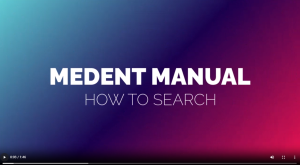 How to Search the MEDENT Manual