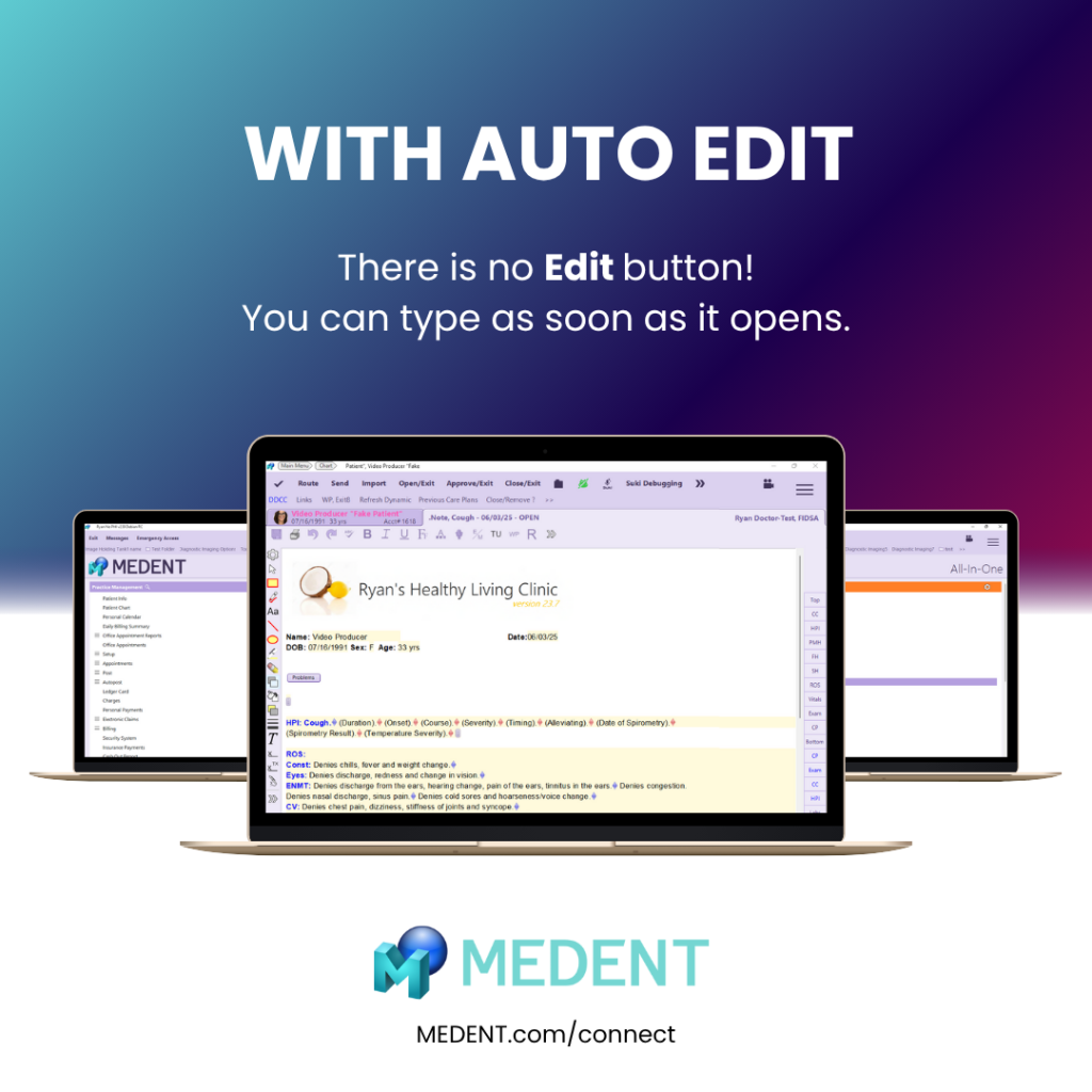 With Auto Edit in MEDENT
