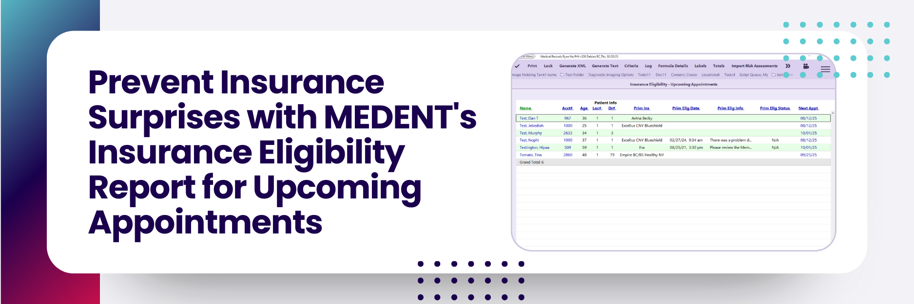 Prevent Insurance Surprises with MEDENT's Insurance Eligibility Report for Upcoming Appointments