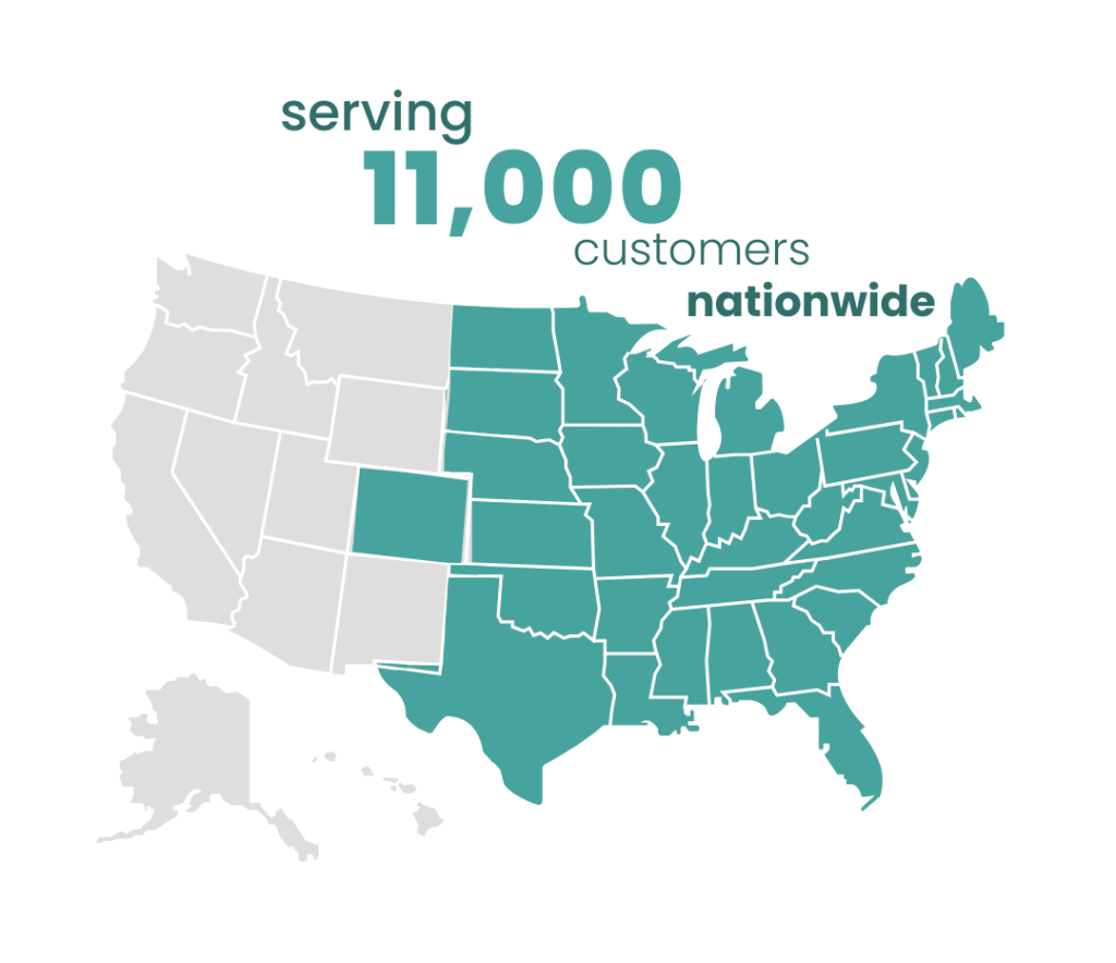 medent 11,000 customers nationwide