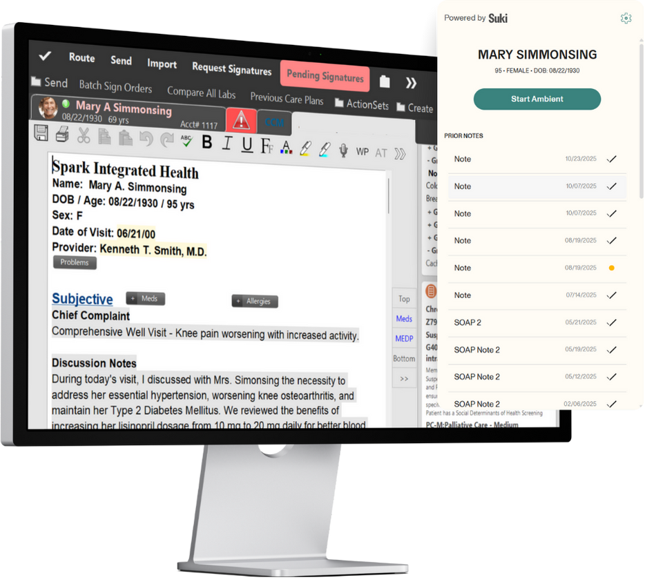 medent Ambient Listening powered by Suki