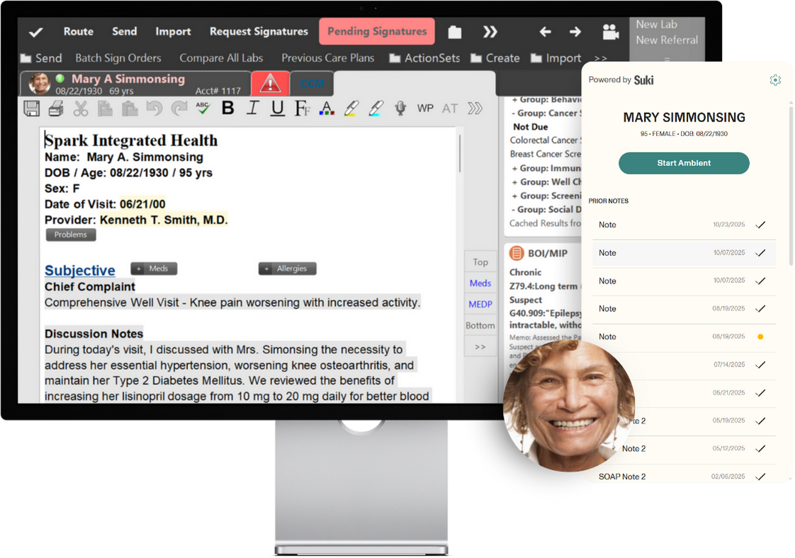 medent Ambient Listening powered by Suki