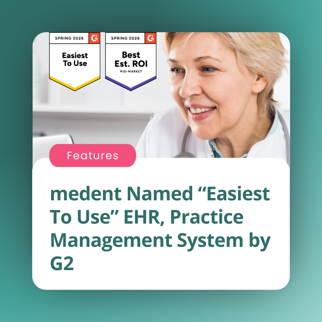 medent Named Easiest To Use EHR, Practice Management System by G2